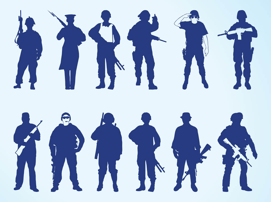 Silhouettes Of Soldiers