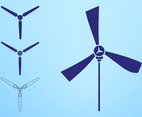 Wind Turbines Silhouettes Elements