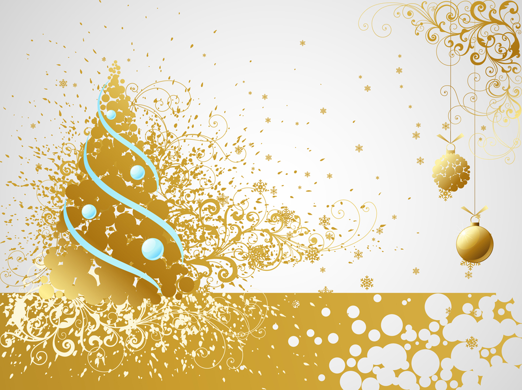 Golden Christmas Vector Card Vector Art & Graphics ...

