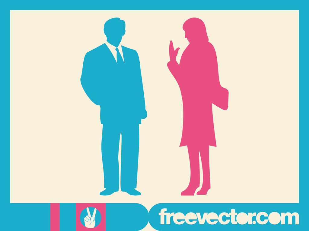 Talking Businesspeople Silhouettes
