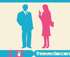 Talking Businesspeople Silhouettes