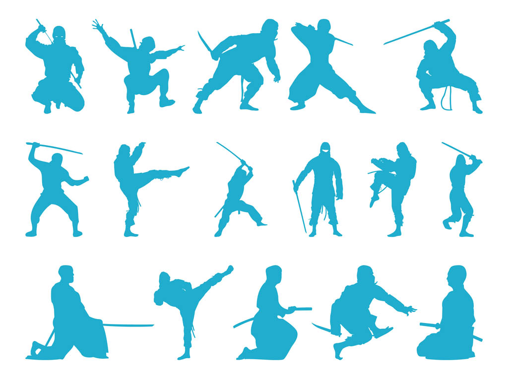 Download Ninjas Silhouettes Vector Art & Graphics | freevector.com