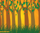 Sunset Forest Vector