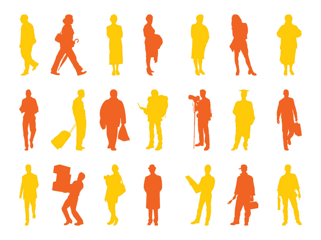 People Silhouettes Set Graphics