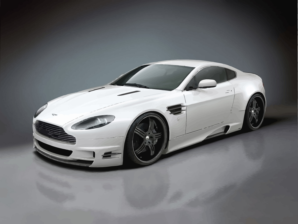 White Aston Martin V12 Vantage Vector Art Graphics Freevector Com