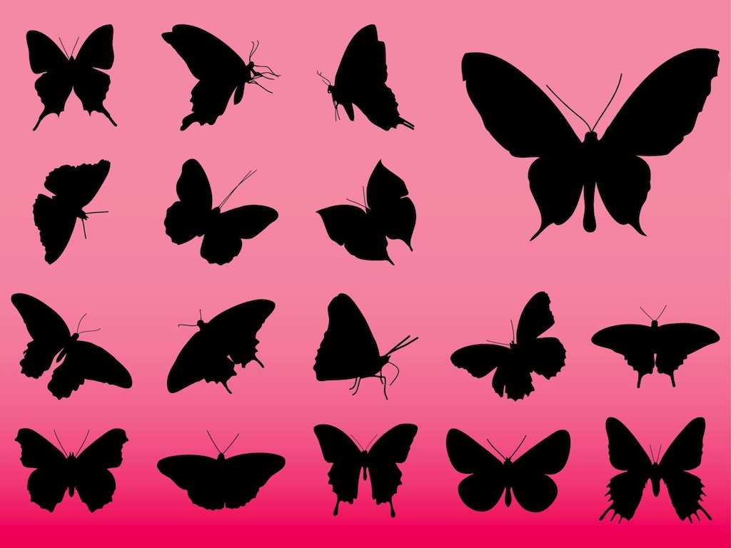 Butterflies Vector Silhouettes