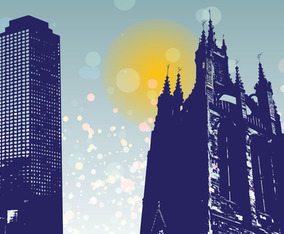 Sunset City Vector Vector Art & Graphics | freevector.com