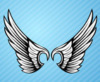 Black-And-White Bird Wings Element