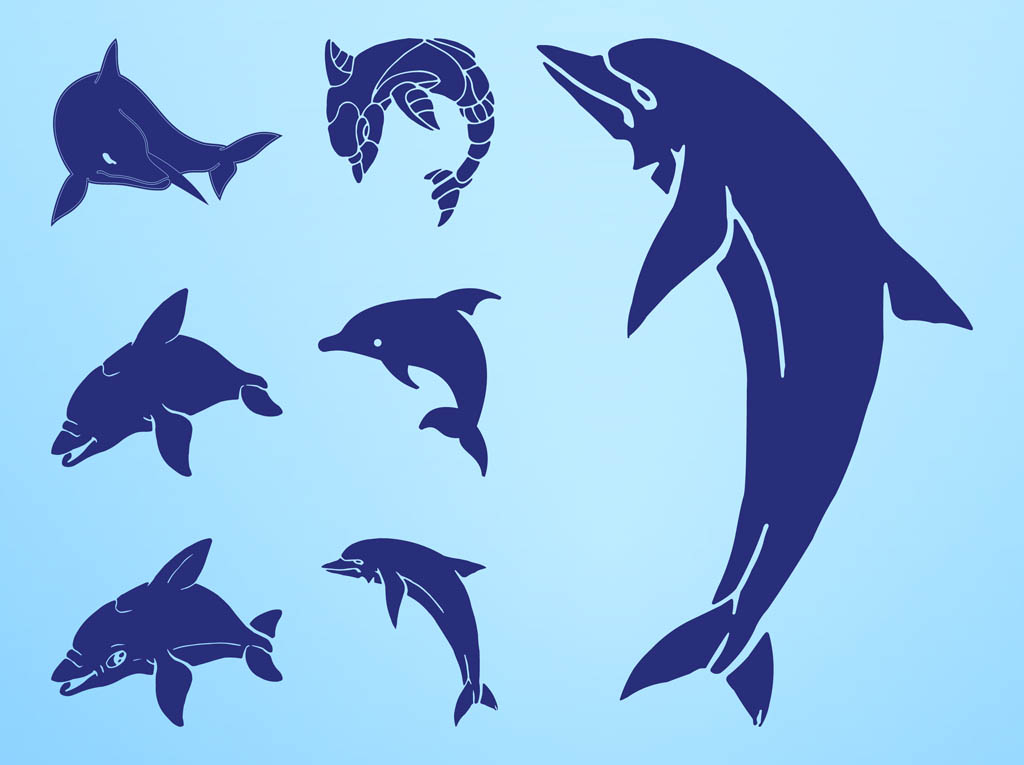 Dolphin Silhouettes Set
