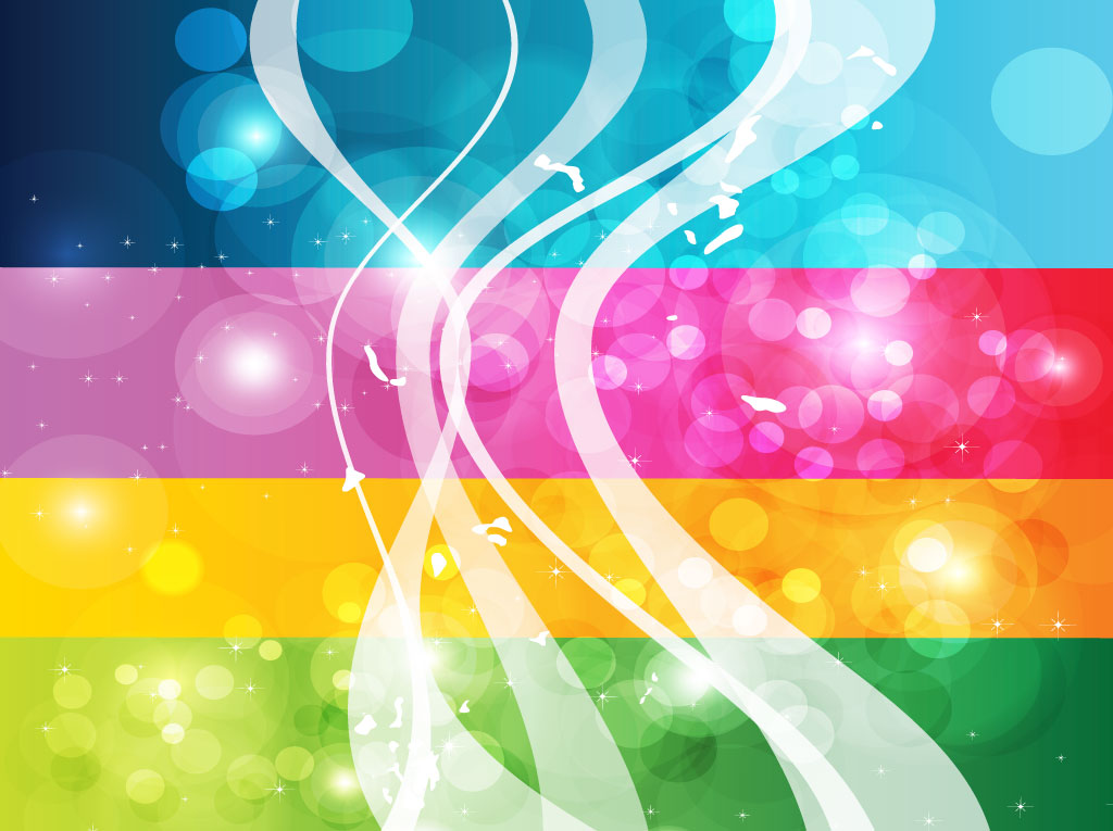 Rainbow Swirls Background Vector