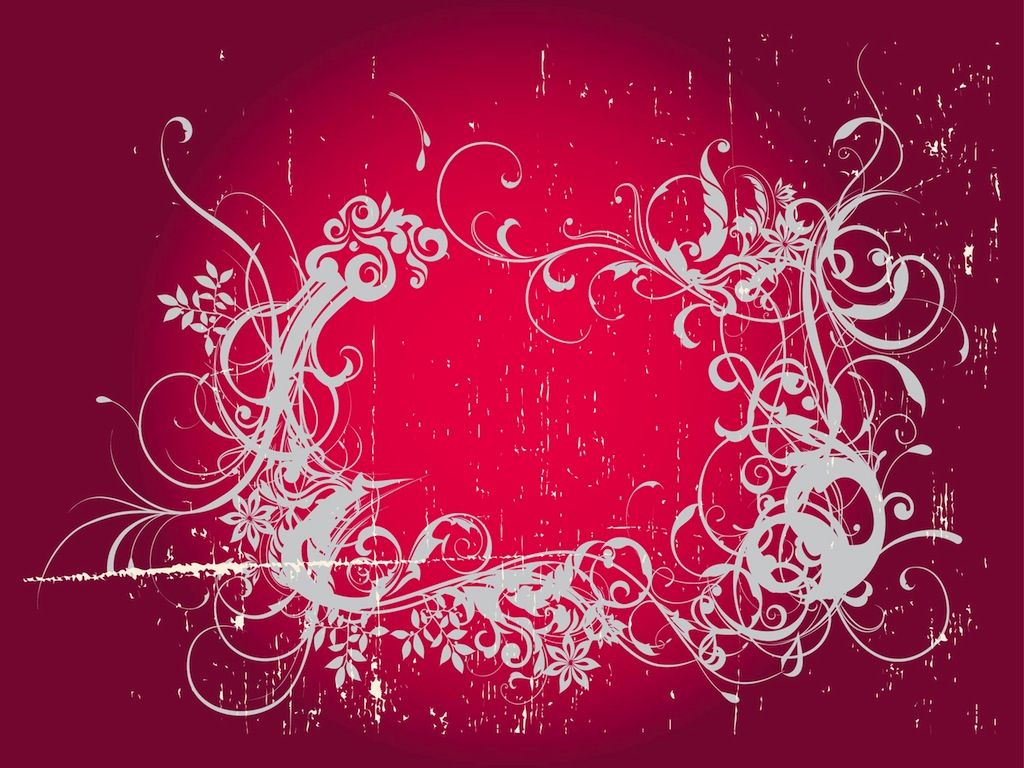 Grunge Floral Vector