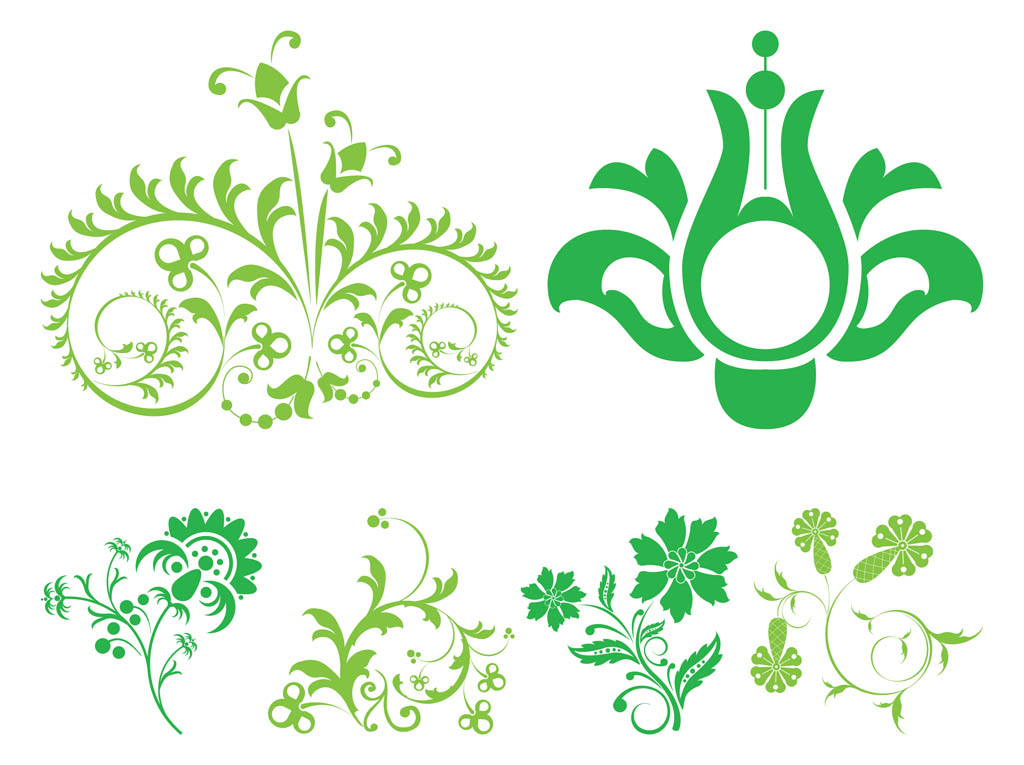 Green Floral Scrolls