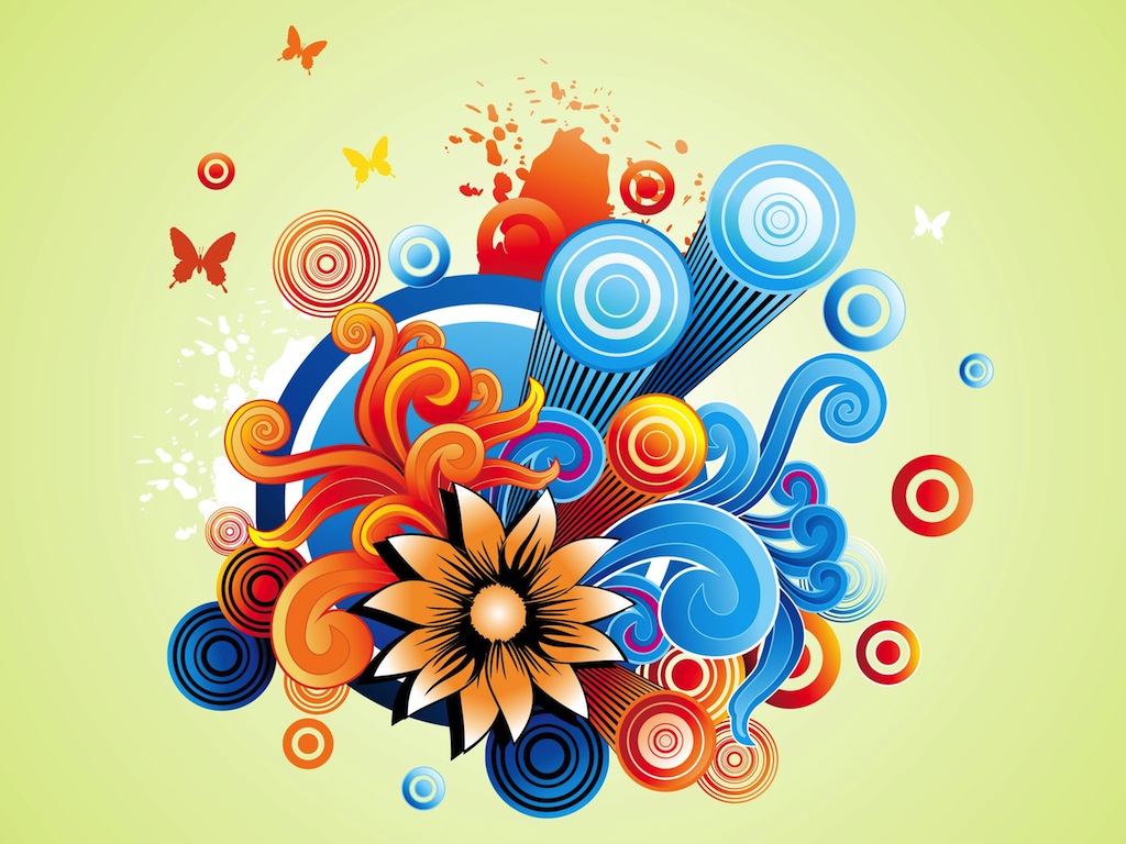 Colorful Flowers Graphics Vector Art & Graphics ...