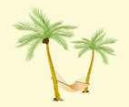 Palms And Hammock Vector