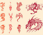 Dragons Tattoos Set