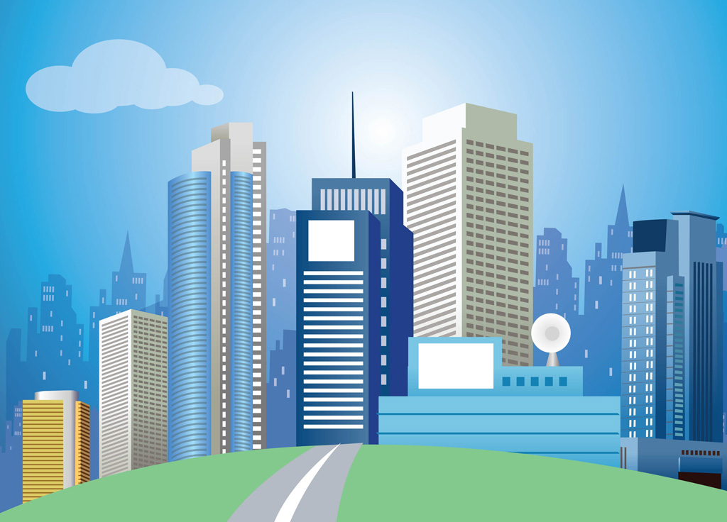 City buildings vector art stock footage to design architecture backgrounds,...