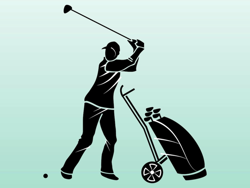 Golfer Silhouette Vector Art & Graphics
