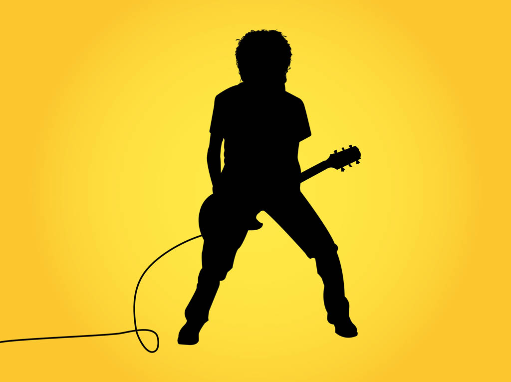 Guitar Player Silhouette Graphics