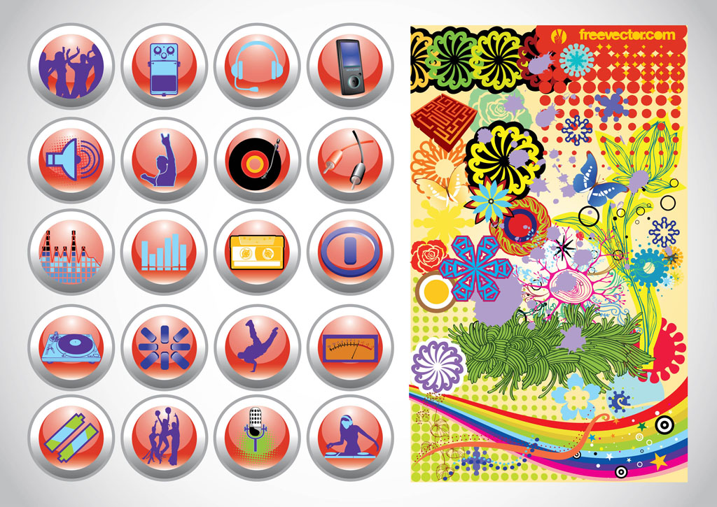 Vector Design Buttons Graphics