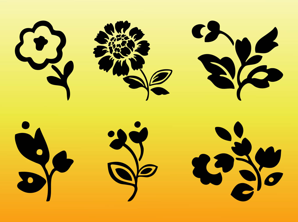 Vector Floral Silhouettes