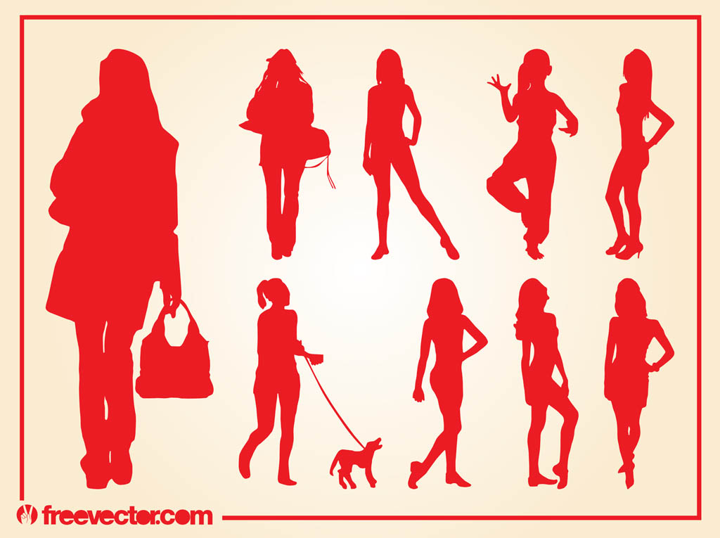 Girls Silhouettes Vectors