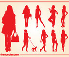 Girls Silhouettes Vectors