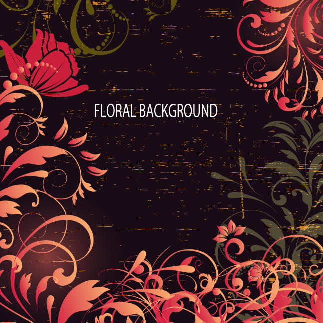 Wooden Floral Background Vector