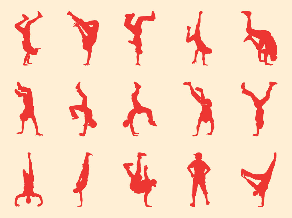 Breakdancers Silhouettes