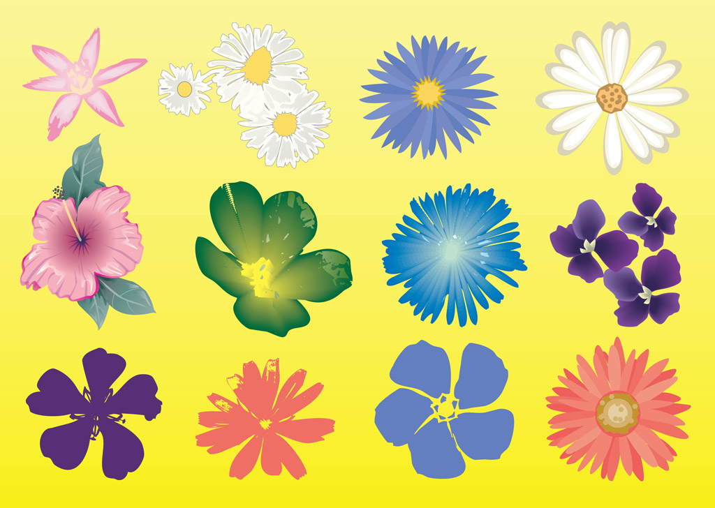 Free Flowers Vector Graphics Vector Art & Graphics