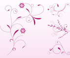 Pink Floral Scrolls Set