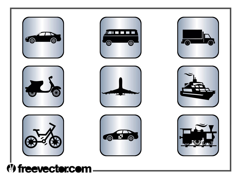 Square Transport Icons