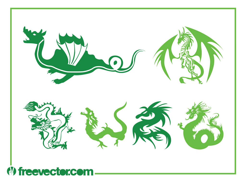 Dragons Vector Graphics Set