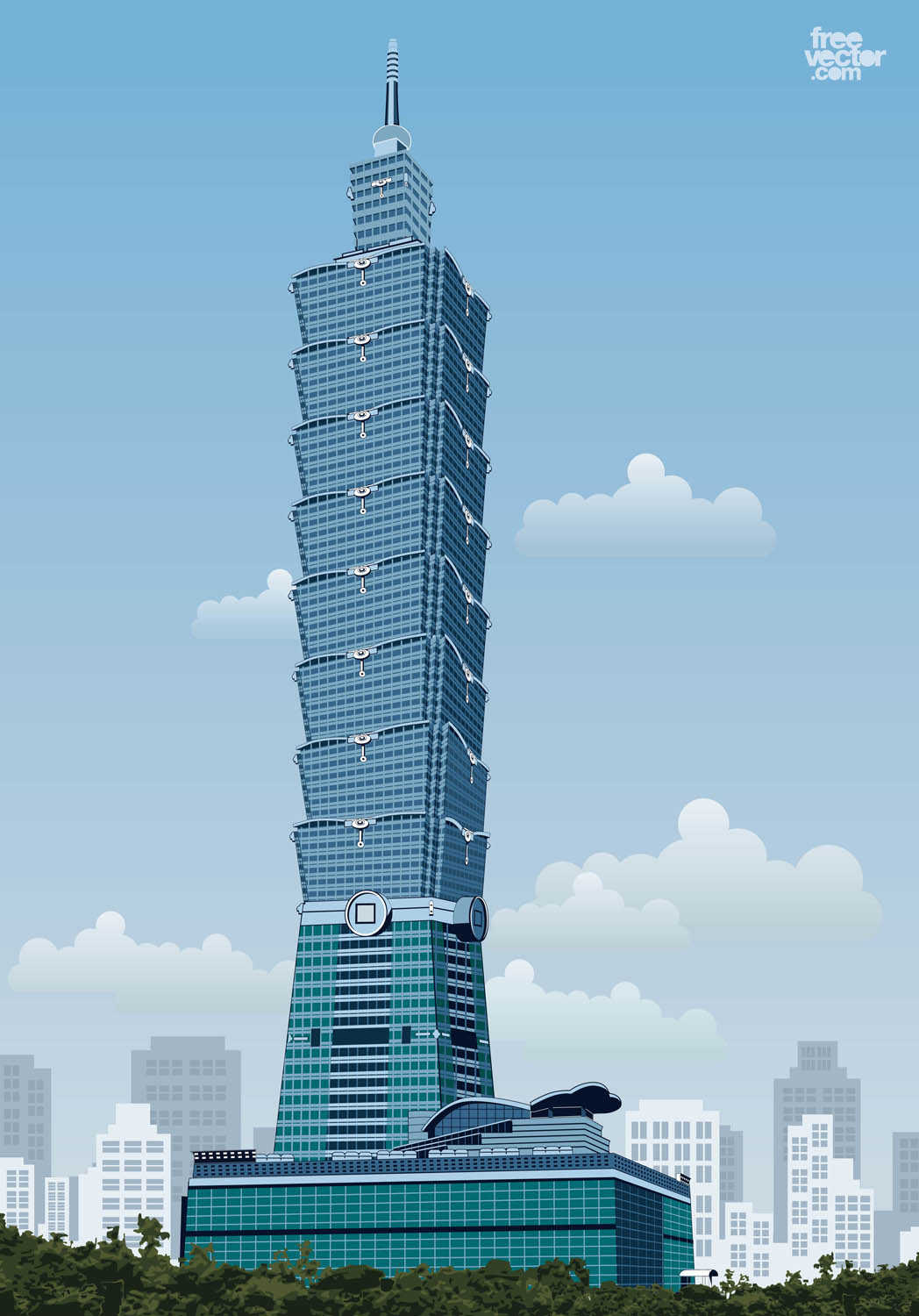 Taipei Building Vector Vector Art & Graphics | freevector.com