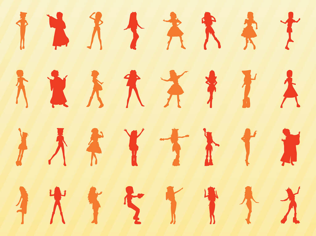 Vector Girl Silhouettes
