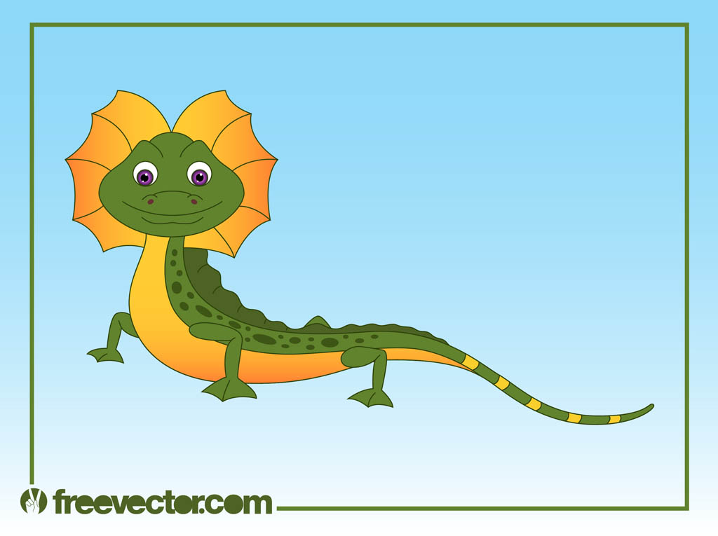 Happy Cartoon Lizard