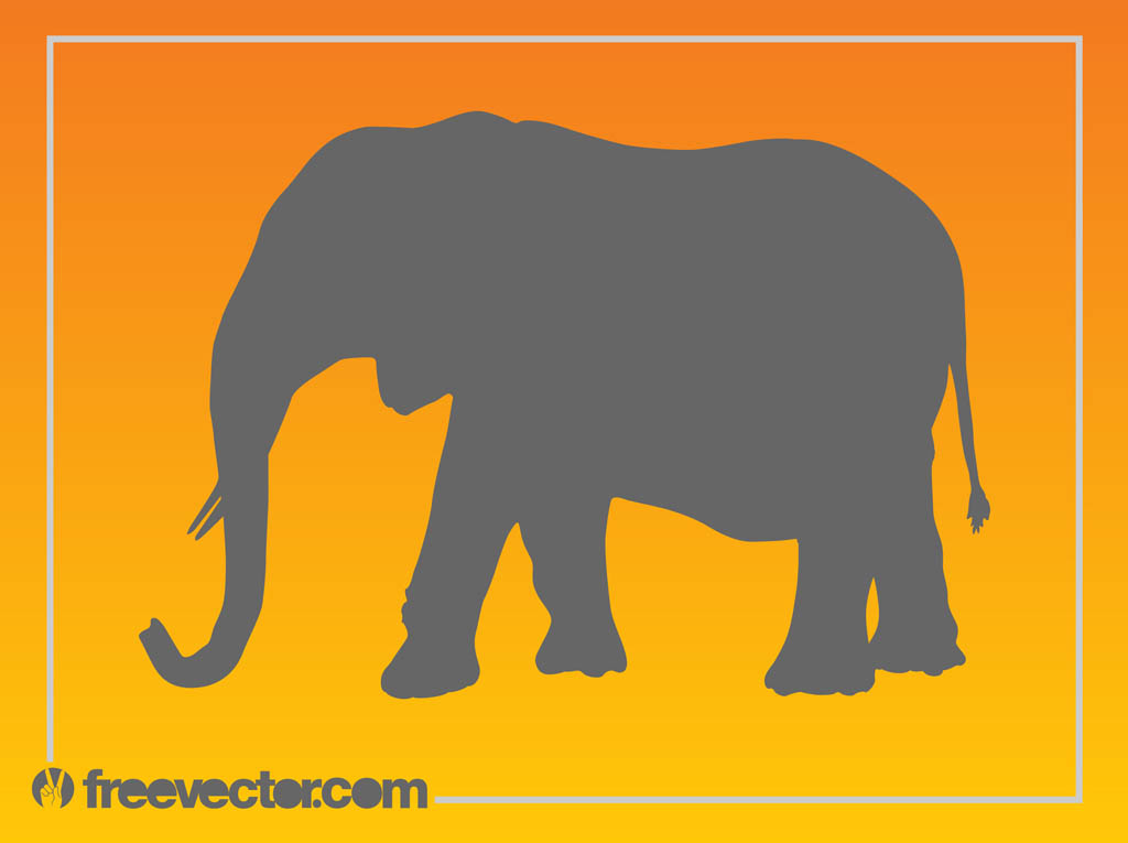 Elephant Silhouette Vector Graphics
