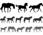 Horse Silhouettes Set