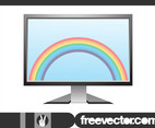 Computer Screen With Rainbow