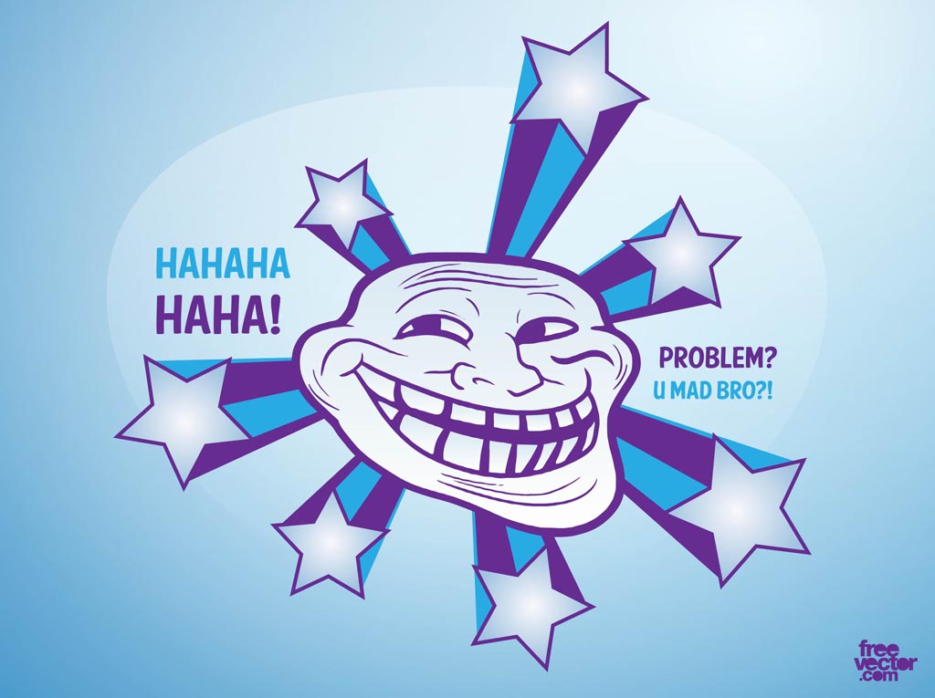 Troll Face Problem Funny Vector Design Poster