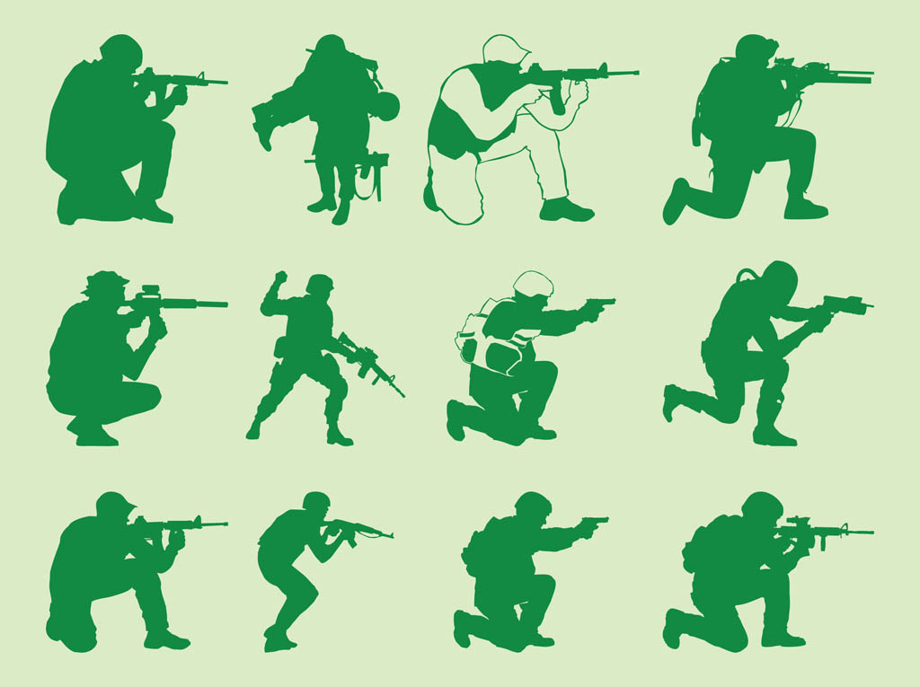 Shooting Soldiers Silhouettes