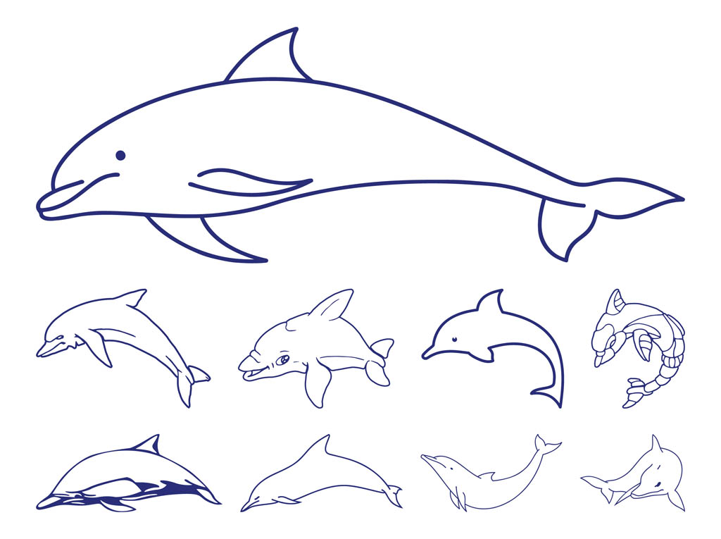 Dolphins Outlines