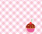 Gingham Cupcake Vector Background