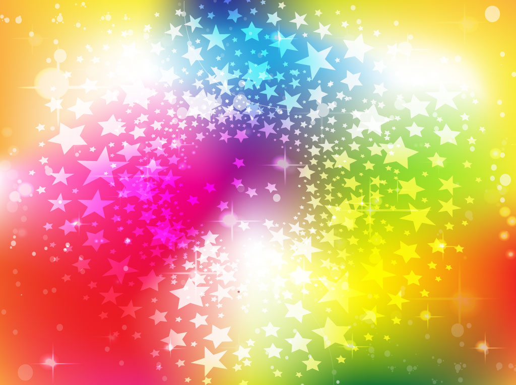 Bright Rainbow Stars Background Vector Art & Graphics 