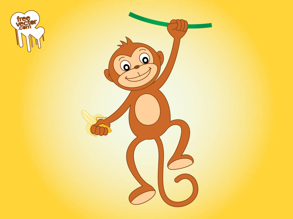 Monkey With Banana Graphics