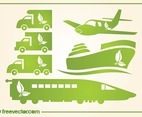 Green Transportation Icons