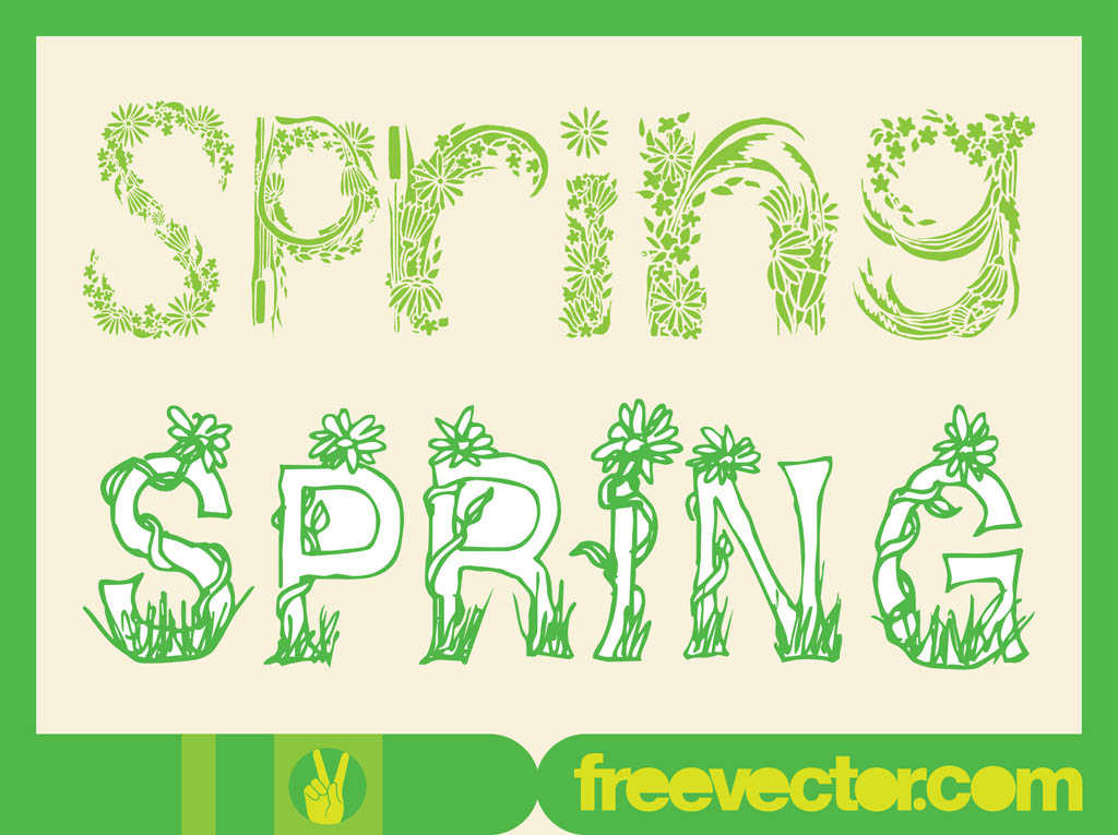 Spring Type Art Vectors