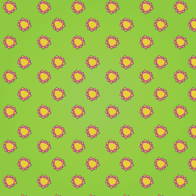 Green and Pink Flower Vector Pattern