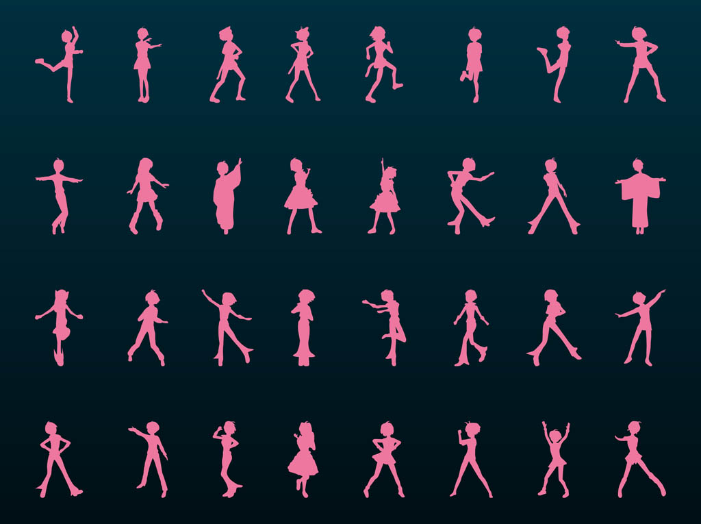 Vector Girls Silhouettes