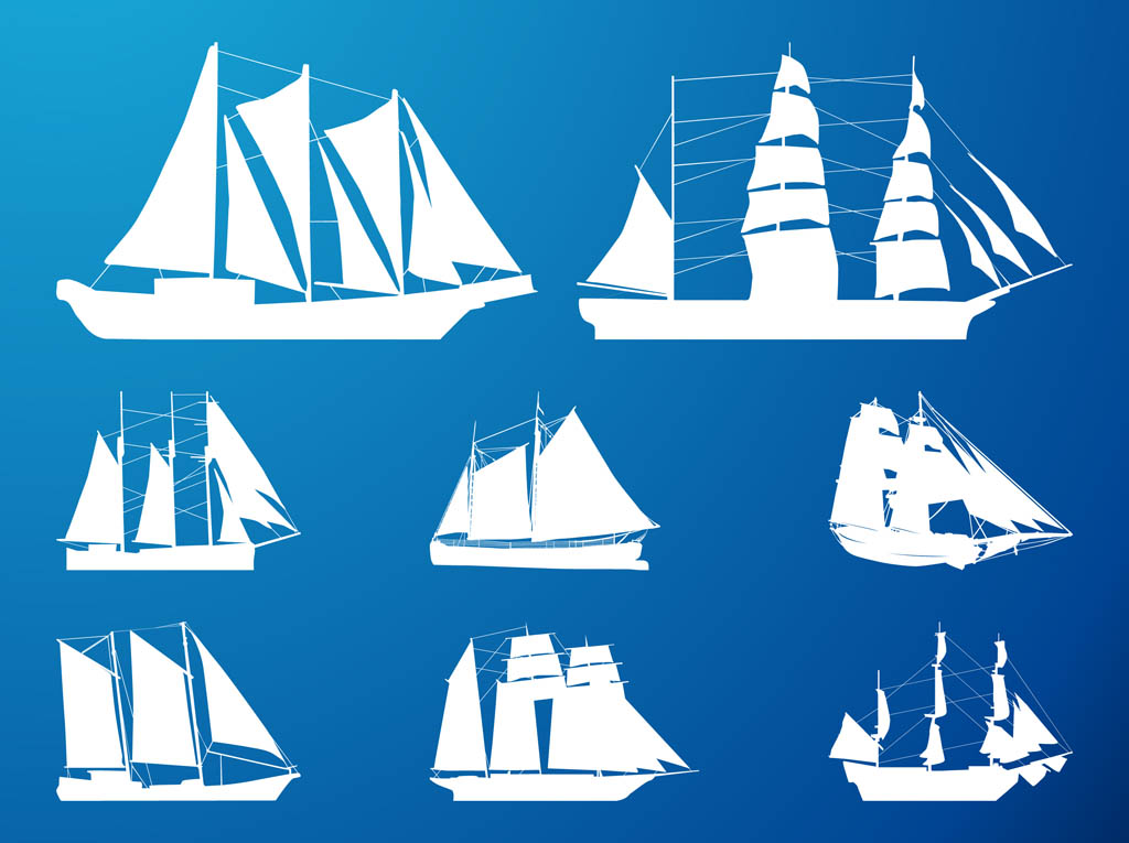Ships Silhouettes Set