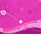 Pink Abstract Floral Waves Vector